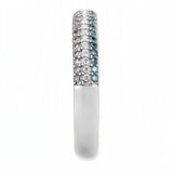 Alamode High polished (no plating) Stainless Steel Ring with AAA Grade CZ in Multi Color - Alamode - Flyclothing LLC