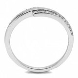 Alamode High polished (no plating) Stainless Steel Ring with AAA Grade CZ in Clear - Alamode - Flyclothing LLC