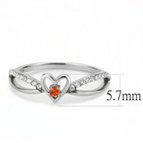 Alamode High polished (no plating) Stainless Steel Ring with AAA Grade CZ in Orange - Alamode - Flyclothing LLC
