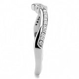 Alamode High polished (no plating) Stainless Steel Ring with AAA Grade CZ in Clear - Alamode - Flyclothing LLC