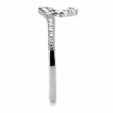 Alamode High polished (no plating) Stainless Steel Ring with AAA Grade CZ in Clear - Alamode - Flyclothing LLC
