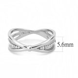 Alamode High polished (no plating) Stainless Steel Ring with AAA Grade CZ in Clear - Alamode