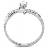 Alamode High polished (no plating) Stainless Steel Ring with AAA Grade CZ in Clear - Alamode
