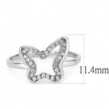 Alamode High polished (no plating) Stainless Steel Ring with AAA Grade CZ in Clear - Alamode