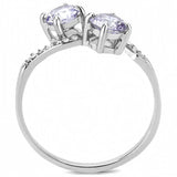 Alamode High polished (no plating) Stainless Steel Ring with AAA Grade CZ in Light Amethyst - Alamode - Flyclothing LLC