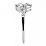 Alamode High polished (no plating) Stainless Steel Ring with AAA Grade CZ in Light Amethyst - Alamode - Flyclothing LLC