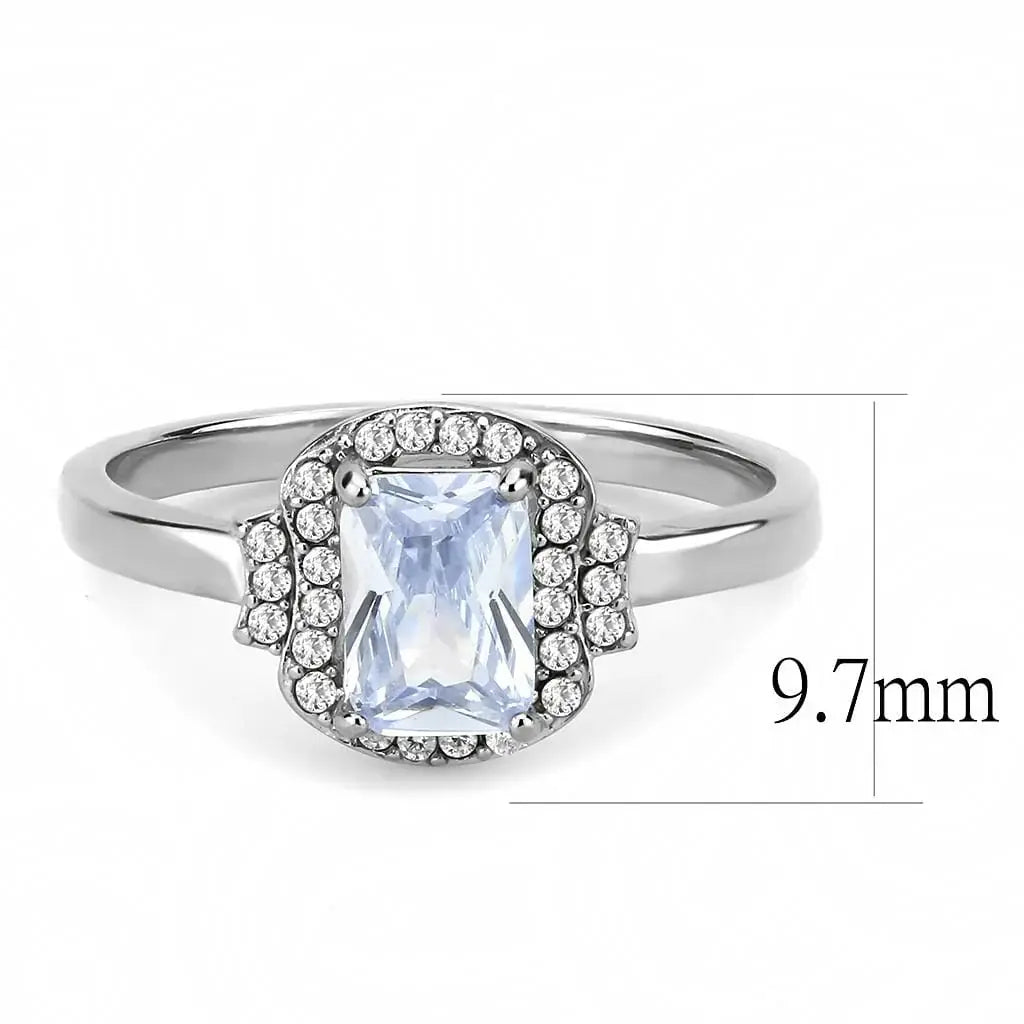 Alamode High polished (no plating) Stainless Steel Ring with AAA Grade CZ in Light Amethyst - Alamode - Flyclothing LLC