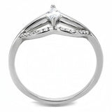 Alamode High polished (no plating) Stainless Steel Ring with AAA Grade CZ in Clear - Alamode - Flyclothing LLC