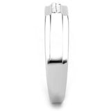 Alamode High polished (no plating) Stainless Steel Ring with AAA Grade CZ in Clear - Alamode
