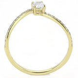 Alamode IP Gold(Ion Plating) Stainless Steel Ring with AAA Grade CZ in Clear - Alamode - Flyclothing LLC