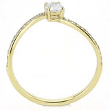 Alamode IP Gold(Ion Plating) Stainless Steel Ring with AAA Grade CZ in Clear - Alamode - Flyclothing LLC