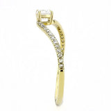 Alamode IP Gold(Ion Plating) Stainless Steel Ring with AAA Grade CZ in Clear - Alamode - Flyclothing LLC