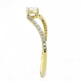 Alamode IP Gold(Ion Plating) Stainless Steel Ring with AAA Grade CZ in Clear - Alamode - Flyclothing LLC