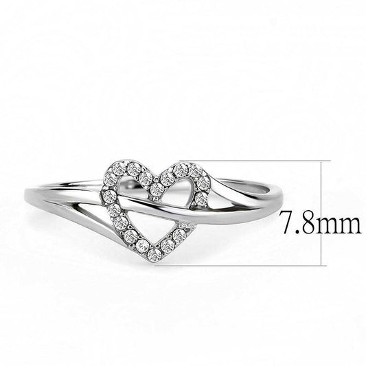 Alamode High polished (no plating) Stainless Steel Ring with AAA Grade CZ in Clear - Alamode - Flyclothing LLC