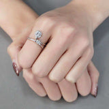 Alamode High polished (no plating) Stainless Steel Ring with AAA Grade CZ in Clear - Alamode - Flyclothing LLC