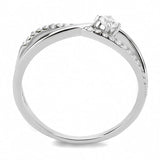 Alamode High polished (no plating) Stainless Steel Ring with AAA Grade CZ in Clear - Alamode