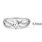 Alamode High polished (no plating) Stainless Steel Ring with AAA Grade CZ in Clear - Alamode - Flyclothing LLC
