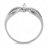 Alamode High polished (no plating) Stainless Steel Ring with AAA Grade CZ in Clear - Alamode