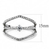Alamode High polished (no plating) Stainless Steel Ring with AAA Grade CZ in Clear - Alamode - Flyclothing LLC