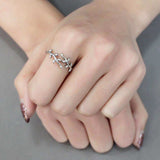 Alamode High polished (no plating) Stainless Steel Ring with AAA Grade CZ in Clear - Alamode - Flyclothing LLC
