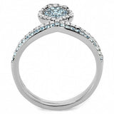 Alamode High polished (no plating) Stainless Steel Ring with AAA Grade CZ in Sea Blue - Alamode - Flyclothing LLC