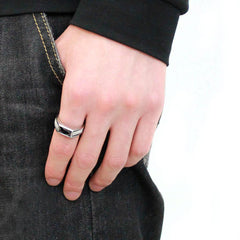 Alamode High polished (no plating) Stainless Steel Ring with AAA Grade CZ in Black Diamond - Alamode