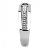 Alamode High polished (no plating) Stainless Steel Ring with AAA Grade CZ in Black Diamond - Alamode - Flyclothing LLC