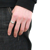 Alamode High polished (no plating) Stainless Steel Ring with AAA Grade CZ in Clear - Alamode - Flyclothing LLC