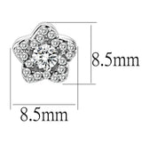 Alamode High polished (no plating) Stainless Steel Earrings with AAA Grade CZ in Clear - Alamode - Flyclothing LLC