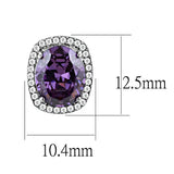 Alamode High polished (no plating) Stainless Steel Earrings with AAA Grade CZ in Amethyst - Alamode - Flyclothing LLC
