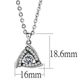 Alamode High polished (no plating) Stainless Steel Chain Pendant with AAA Grade CZ in Clear - Alamode - Flyclothing LLC