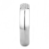 Alamode No Plating Stainless Steel Ring with AAA Grade CZ in Clear - Alamode - Flyclothing LLC