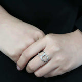 Alamode No Plating Stainless Steel Ring with AAA Grade CZ in Clear - Alamode - Flyclothing LLC