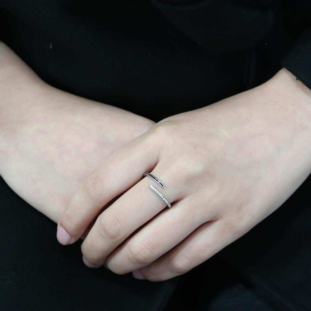 Alamode No Plating Stainless Steel Ring with Epoxy in Jet - Alamode - Flyclothing LLC