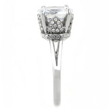 Alamode No Plating Stainless Steel Ring with AAA Grade CZ in Clear - Alamode - Flyclothing LLC
