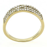 Alamode IP Gold(Ion Plating) Stainless Steel Ring with AAA Grade CZ in Clear - Alamode - Flyclothing LLC