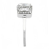 Alamode No Plating Stainless Steel Ring with AAA Grade CZ in Clear - Alamode - Flyclothing LLC