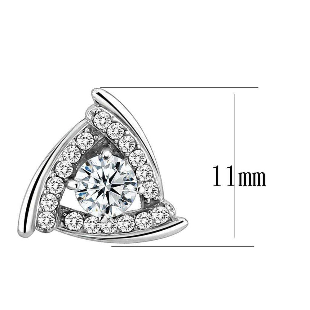Alamode No Plating Stainless Steel Earrings with AAA Grade CZ in Clear - Alamode - Flyclothing LLC
