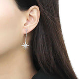 Alamode No Plating Stainless Steel Earrings with AAA Grade CZ in Clear - Alamode - Flyclothing LLC