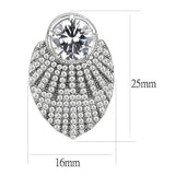 Alamode No Plating Stainless Steel Earrings with AAA Grade CZ in Clear - Alamode - Flyclothing LLC