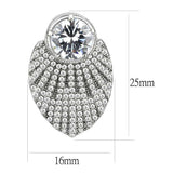 Alamode No Plating Stainless Steel Earrings with AAA Grade CZ in Clear - Alamode - Flyclothing LLC