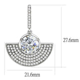 Alamode No Plating Stainless Steel Earrings with AAA Grade CZ in Clear - Alamode - Flyclothing LLC