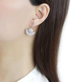 Alamode No Plating Stainless Steel Earrings with AAA Grade CZ in Clear - Alamode - Flyclothing LLC
