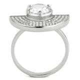 Alamode No Plating Stainless Steel Ring with AAA Grade CZ in Clear - Alamode - Flyclothing LLC