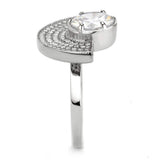 Alamode No Plating Stainless Steel Ring with AAA Grade CZ in Clear - Alamode - Flyclothing LLC