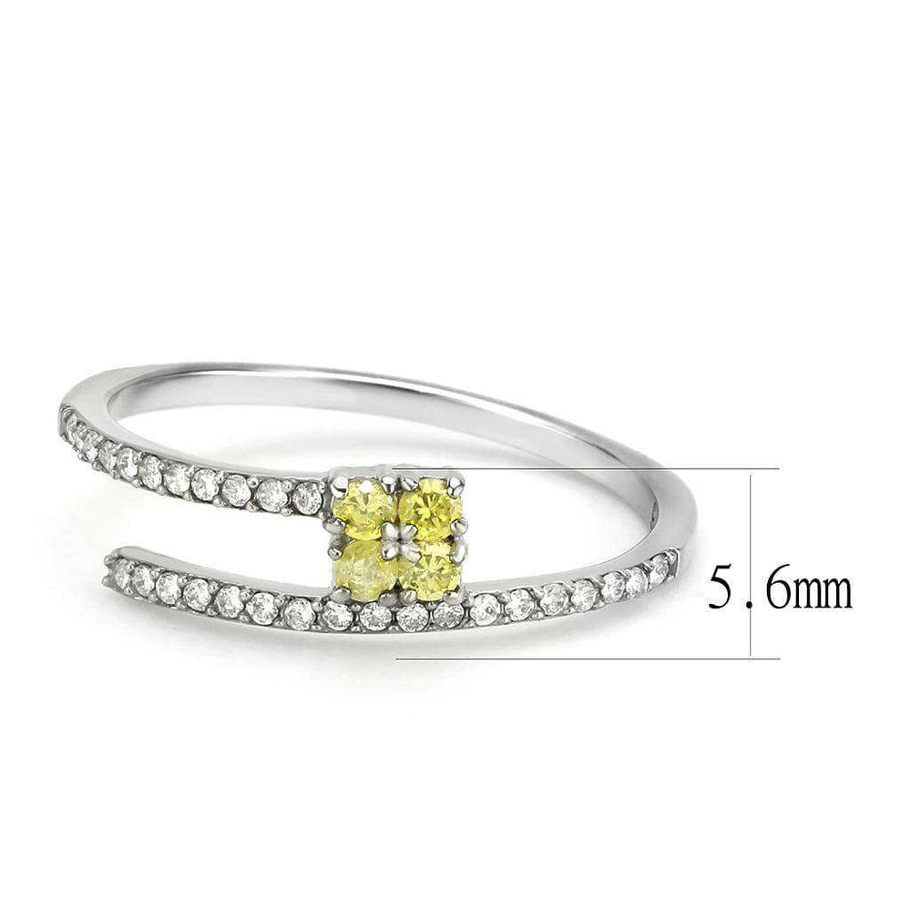 Alamode No Plating Stainless Steel Ring with AAA Grade CZ in Topaz - Alamode - Flyclothing LLC