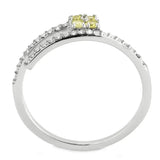 Alamode No Plating Stainless Steel Ring with AAA Grade CZ in Topaz - Alamode - Flyclothing LLC