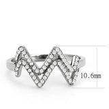 Alamode No Plating Stainless Steel Ring with AAA Grade CZ in Clear - Alamode - Flyclothing LLC