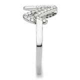 Alamode No Plating Stainless Steel Ring with AAA Grade CZ in Clear - Alamode - Flyclothing LLC