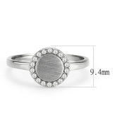 Alamode No Plating Stainless Steel Ring with AAA Grade CZ in Clear - Alamode - Flyclothing LLC